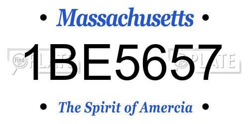 1BE5657 Massachusetts License Plate