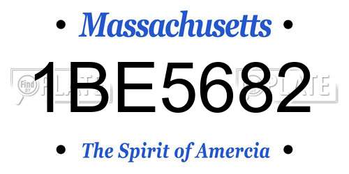 1BE5682 Massachusetts License Plate