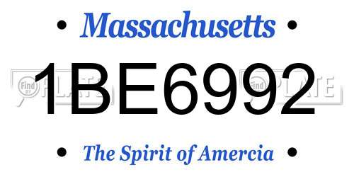 1BE6992 Massachusetts License Plate