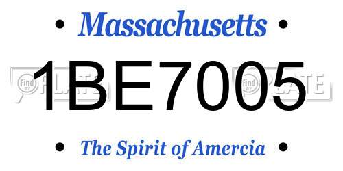 1BE7005 Massachusetts License Plate