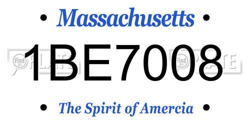 1BE7008 Massachusetts License Plate