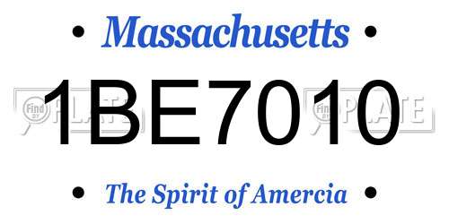 1BE7010 Massachusetts License Plate