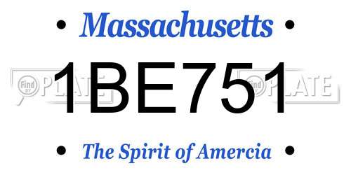 1BE751 Massachusetts License Plate