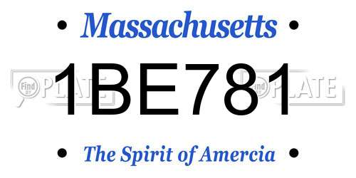 1BE781 Massachusetts License Plate
