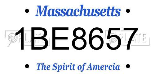 1BE8657 Massachusetts License Plate