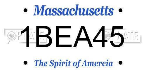 1BEA45 Massachusetts License Plate