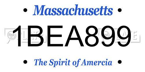 1BEA899 Massachusetts License Plate