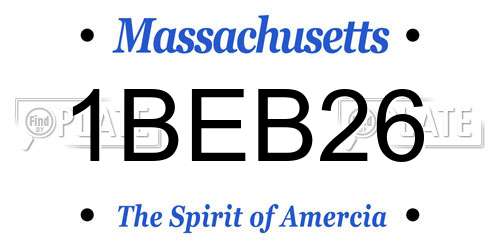 1BEB26 Massachusetts License Plate