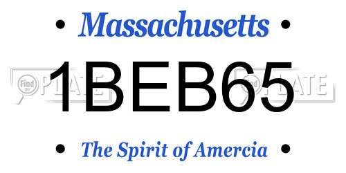1BEB65 Massachusetts License Plate