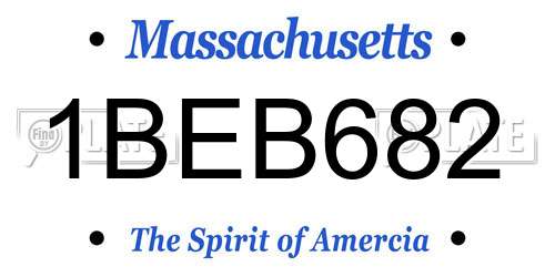 1BEB682 Massachusetts License Plate