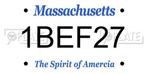 1BEF27 Massachusetts License Plate