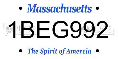 1BEG992 Massachusetts License Plate