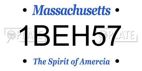 1BEH57 Massachusetts License Plate