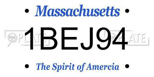1BEJ94 Massachusetts License Plate