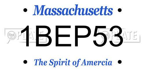 1BEP53 Massachusetts License Plate