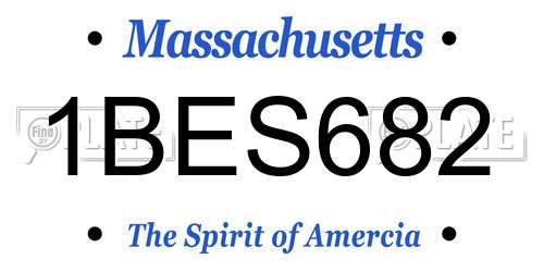 1BES682 Massachusetts License Plate