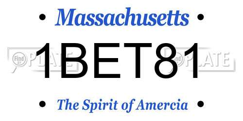1BET81 Massachusetts License Plate