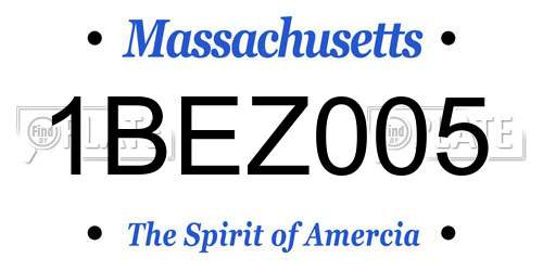 1BEZ005 Massachusetts License Plate