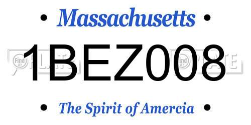 1BEZ008 Massachusetts License Plate