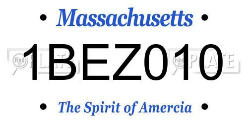 1BEZ010 Massachusetts License Plate