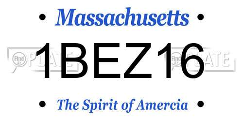 1BEZ16 Massachusetts License Plate
