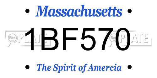 1BF570 Massachusetts License Plate