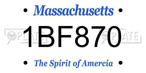 1BF870 Massachusetts License Plate