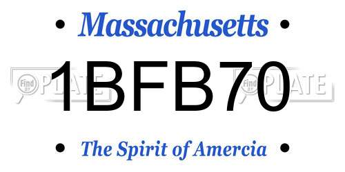 1BFB70 Massachusetts License Plate