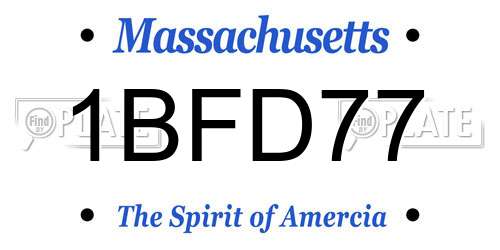 1BFD77 Massachusetts License Plate