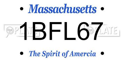 1BFL67 Massachusetts License Plate
