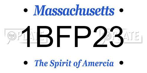 1BFP23 Massachusetts License Plate