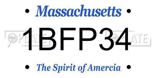 1BFP34 Massachusetts License Plate