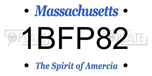 1BFP82 Massachusetts License Plate