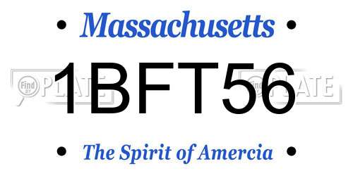 1BFT56 Massachusetts License Plate