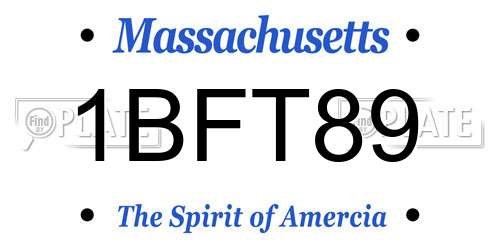 1BFT89 Massachusetts License Plate