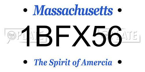 1BFX56 Massachusetts License Plate