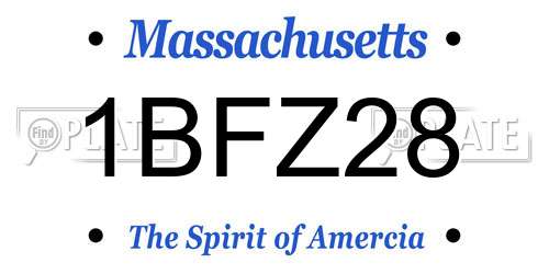 1BFZ28 Massachusetts License Plate