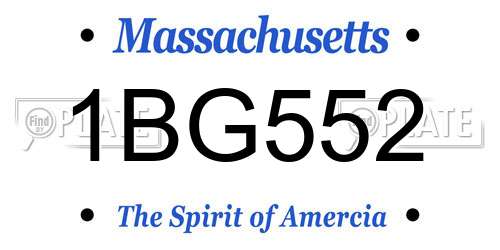 1BG552 Massachusetts License Plate