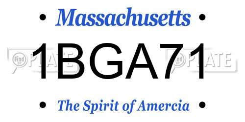 1BGA71 Massachusetts License Plate