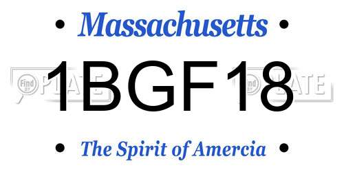 1BGF18 Massachusetts License Plate