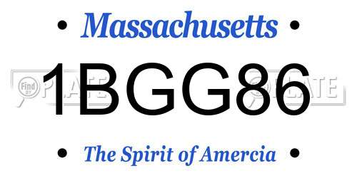 1BGG86 Massachusetts License Plate
