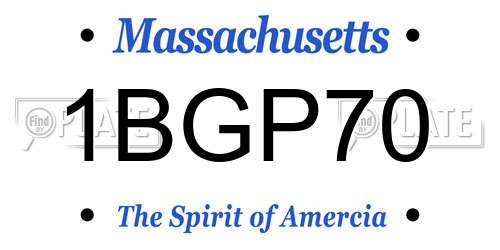 1BGP70 Massachusetts License Plate