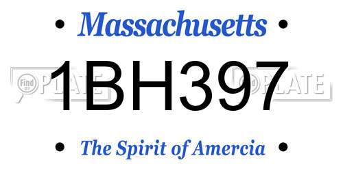 1BH397 Massachusetts License Plate