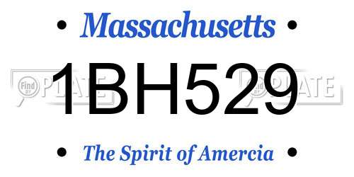 1BH529 Massachusetts License Plate