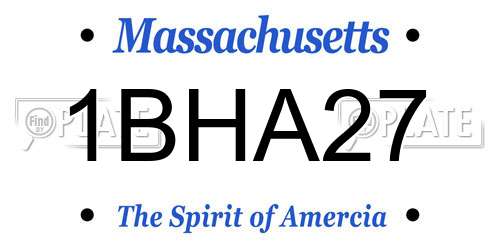 1BHA27 Massachusetts License Plate