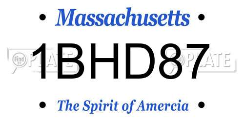 1BHD87 Massachusetts License Plate