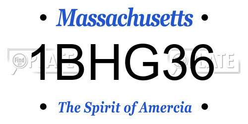 1BHG36 Massachusetts License Plate