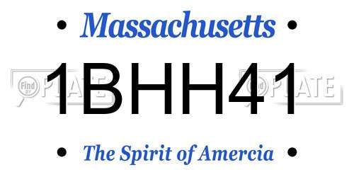 1BHH41 Massachusetts License Plate