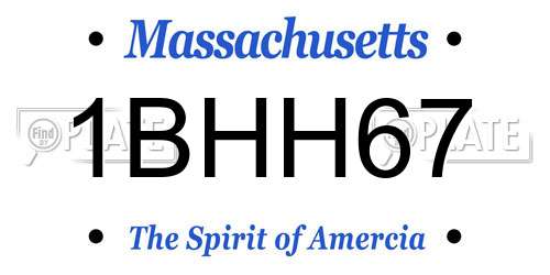 1BHH67 Massachusetts License Plate