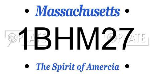 1BHM27 Massachusetts License Plate